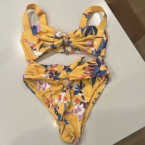2 PIECE MONTCE SWIM SET KAYLA BIKINI TOP AND PAULA BIKINI BOTTOM YELLOW BATIK M
